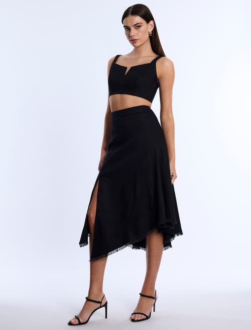 Bcbg High Slit Flared Skirt In Black