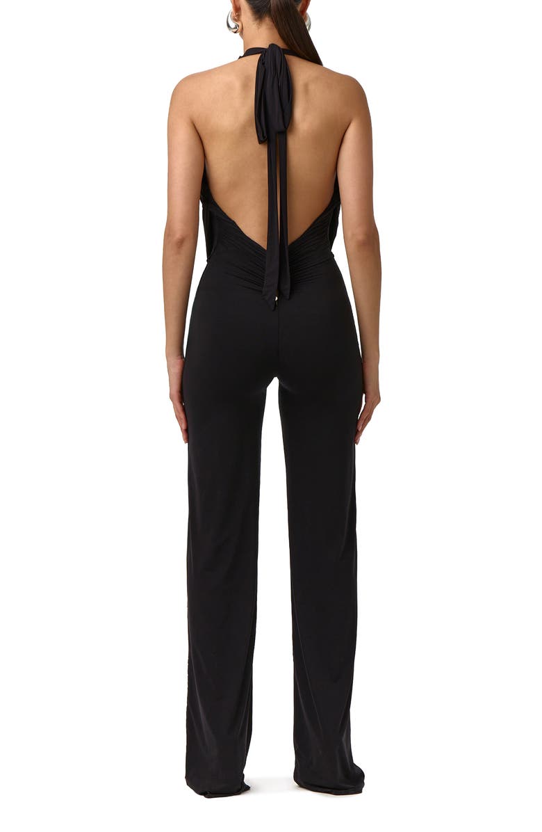 Naked Wardrobe Naked Halter Jumpsuit, Alternate, color, Black