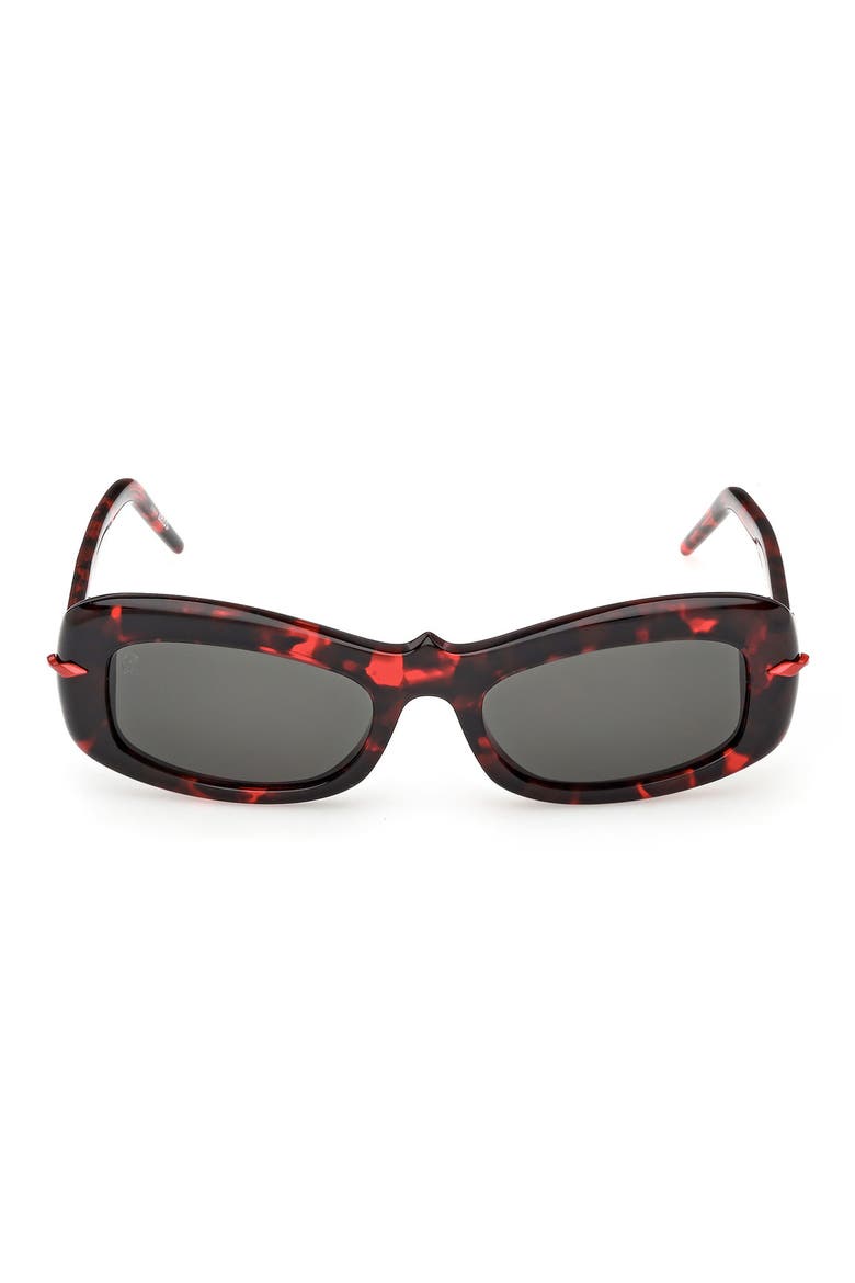 52mm Geometric Sunglasses, Main, color, RED HAVANA GOLD / ZEISS SMOKE