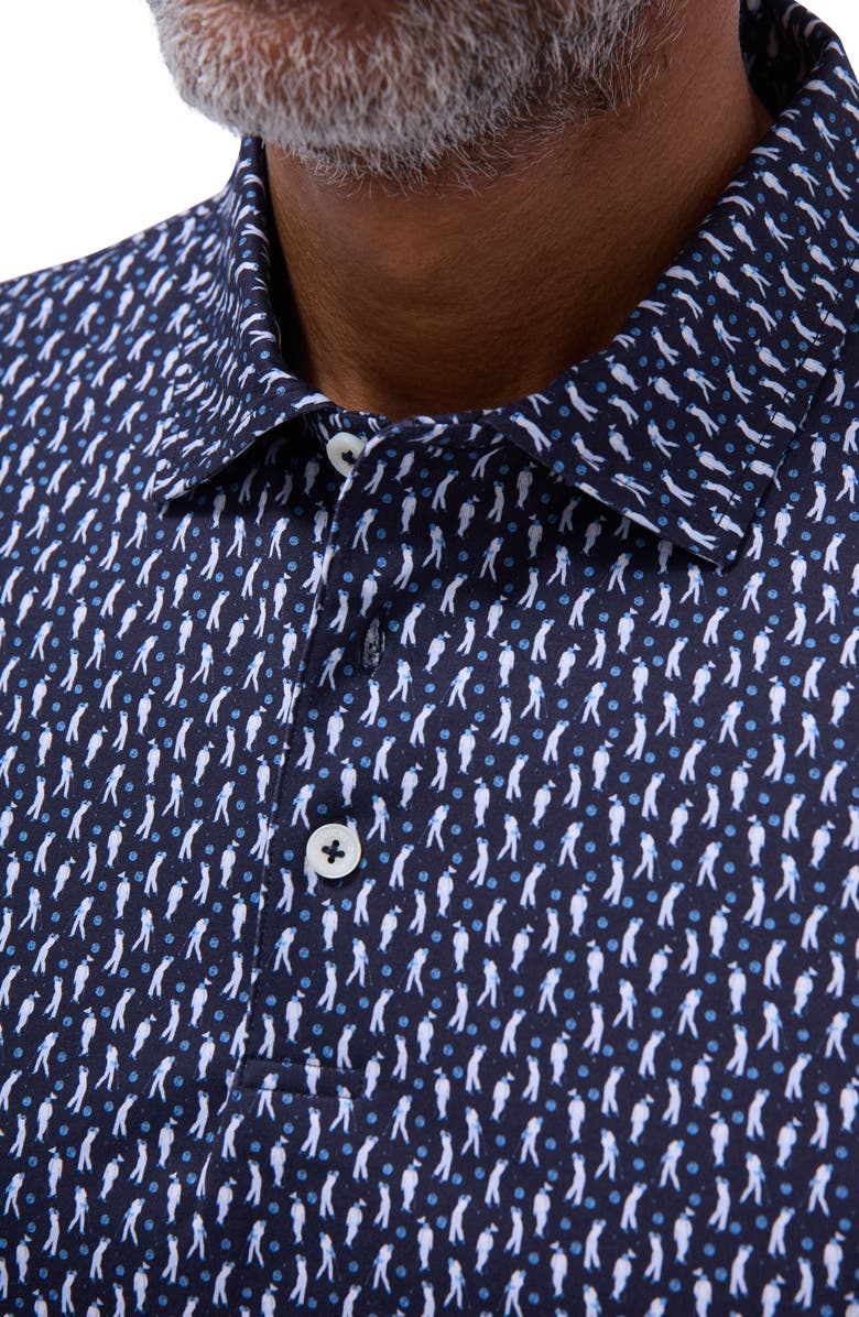 Bugatchi Victor OoohCotton<sup>®</sup> Golfer Print Polo, Alternate, color, Navy