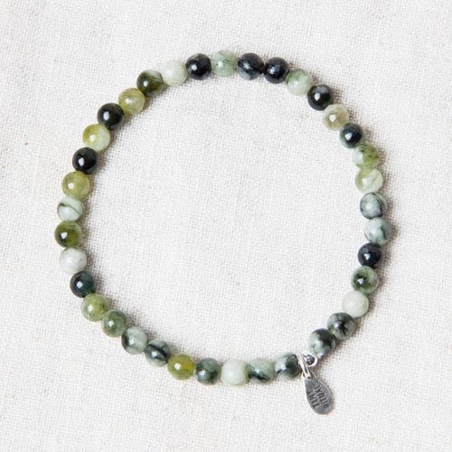 Tiny Rituals Natural Vine Flower Xiuyu Jade Energy Bracelet In Earthy Green