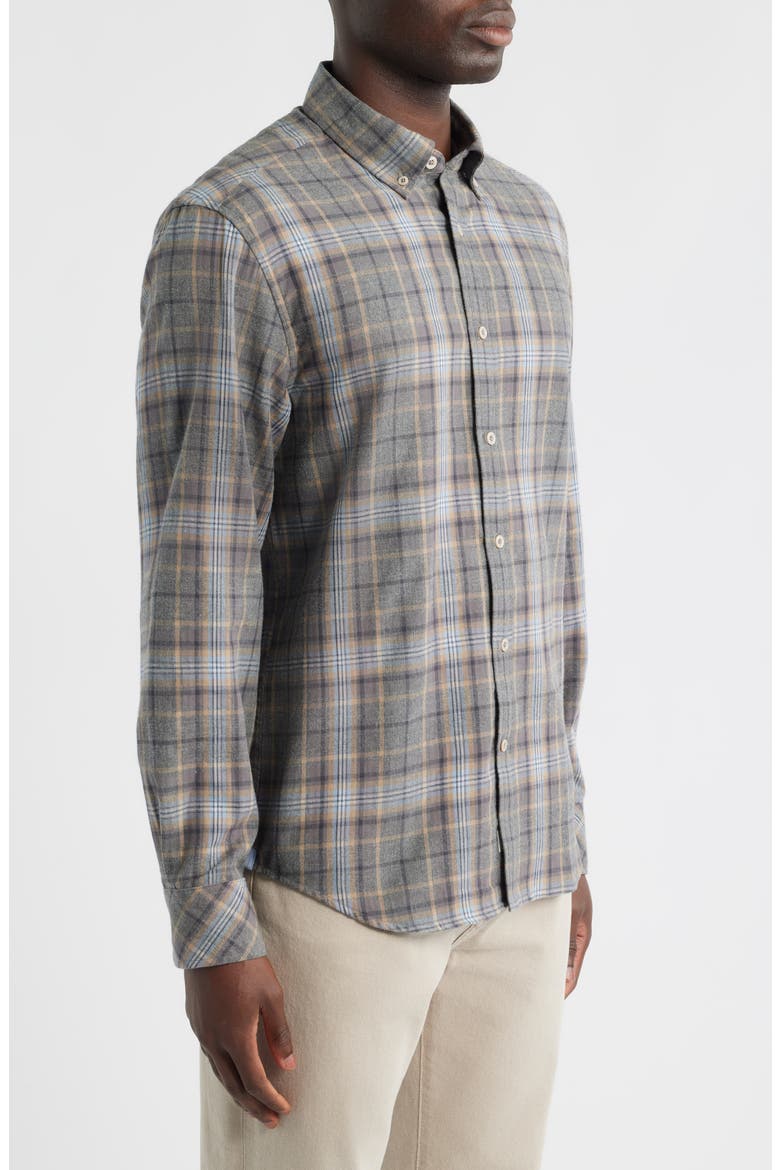 Franklin Modern Fit Plaid Cotton Button-Up Shirt, Alternate, color, COAL