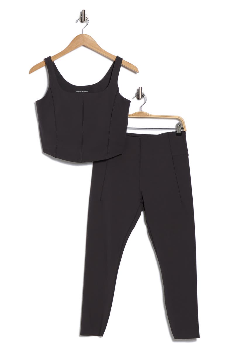 HARMONY AND BALANCE Corset Seam Sports Bra & Leggings Set, Alternate, color,