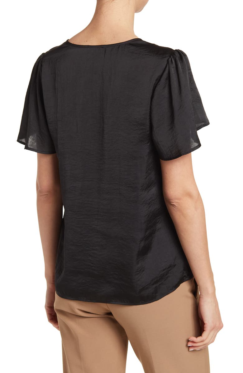 PAIGE Sevina Flutter Sleeve Satin Blouse, Alternate, color, 