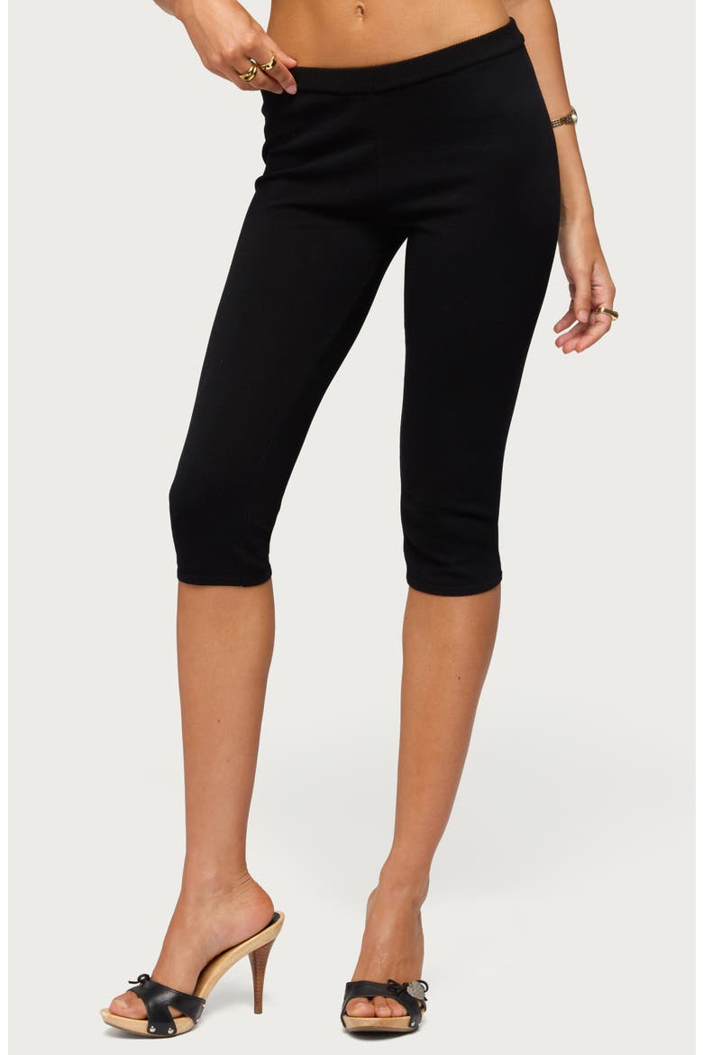 Vanessa Knit Capri Pants, Main, color, BLACK