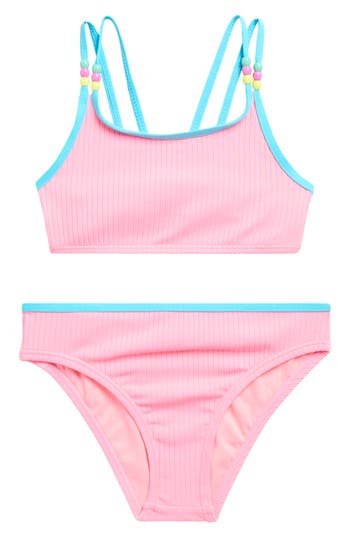 Beach Lingo Kids' Beaded Two-piece Bikini Swimsuit