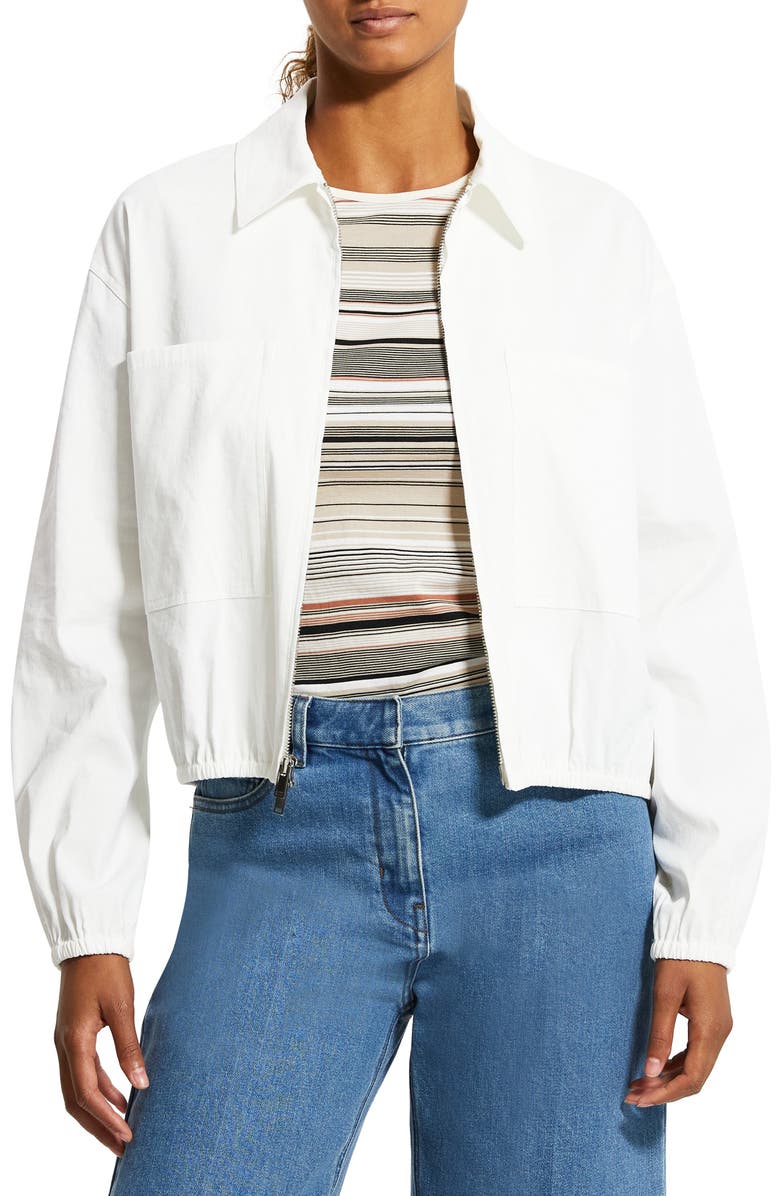 Theory Pocket Linen Blend Bomber Jacket, Main, color,