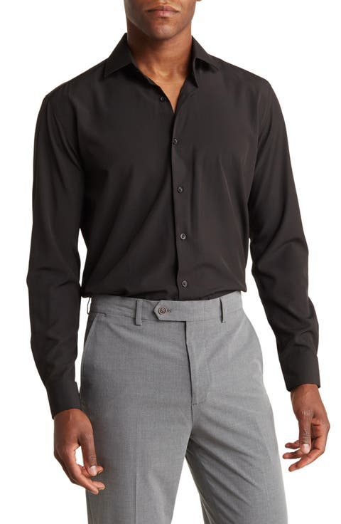 Slim Fit Solid Wrinkle Resistant Performance Stretch Button-Up Shirt