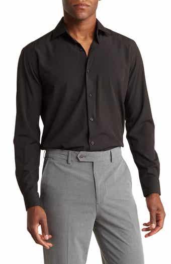 TOM BAINE Slim Fit Solid Wrinkle Resistant Performance Stretch Button-Up Shirt