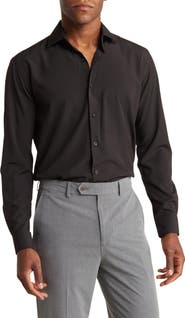 TOM BAINE Slim Fit Solid Wrinkle Resistant Performance Stretch Button-Up Shirt