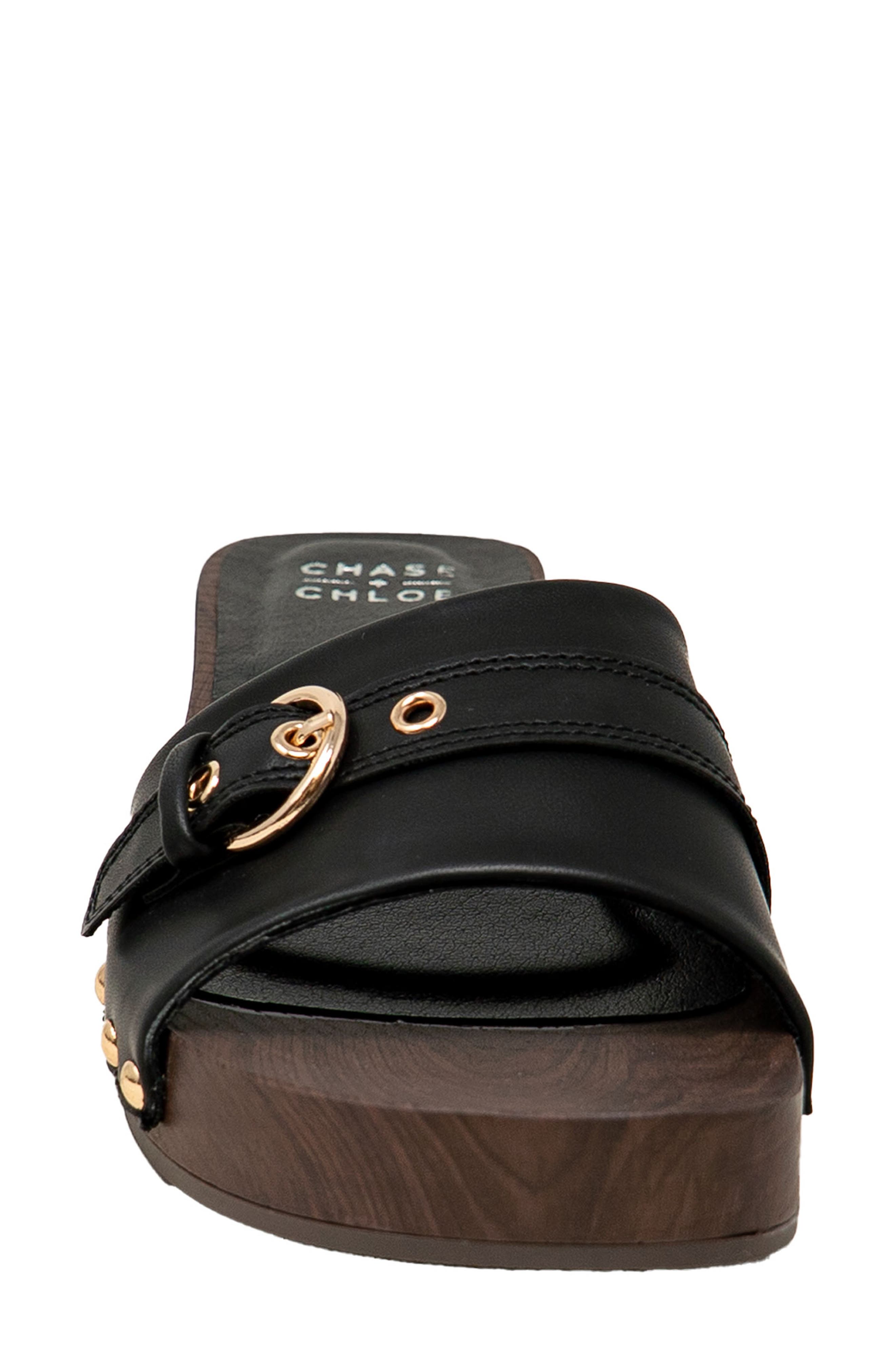 Slide Sandal, Alternate, color, BLACK PU