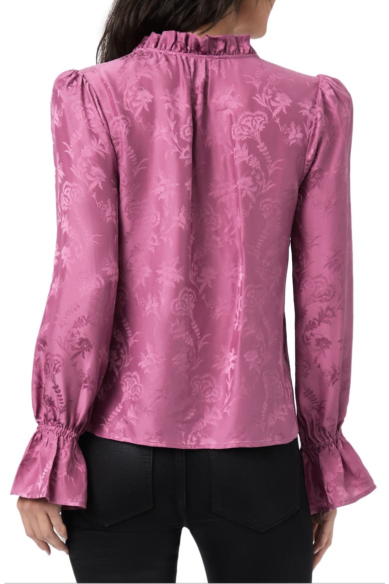 Laurin Floral Silk Jacquard Blouse, Alternate, color, DUSTY PLUM