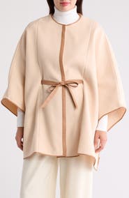 La Fiorentina Leather Pipe Trim Cape
