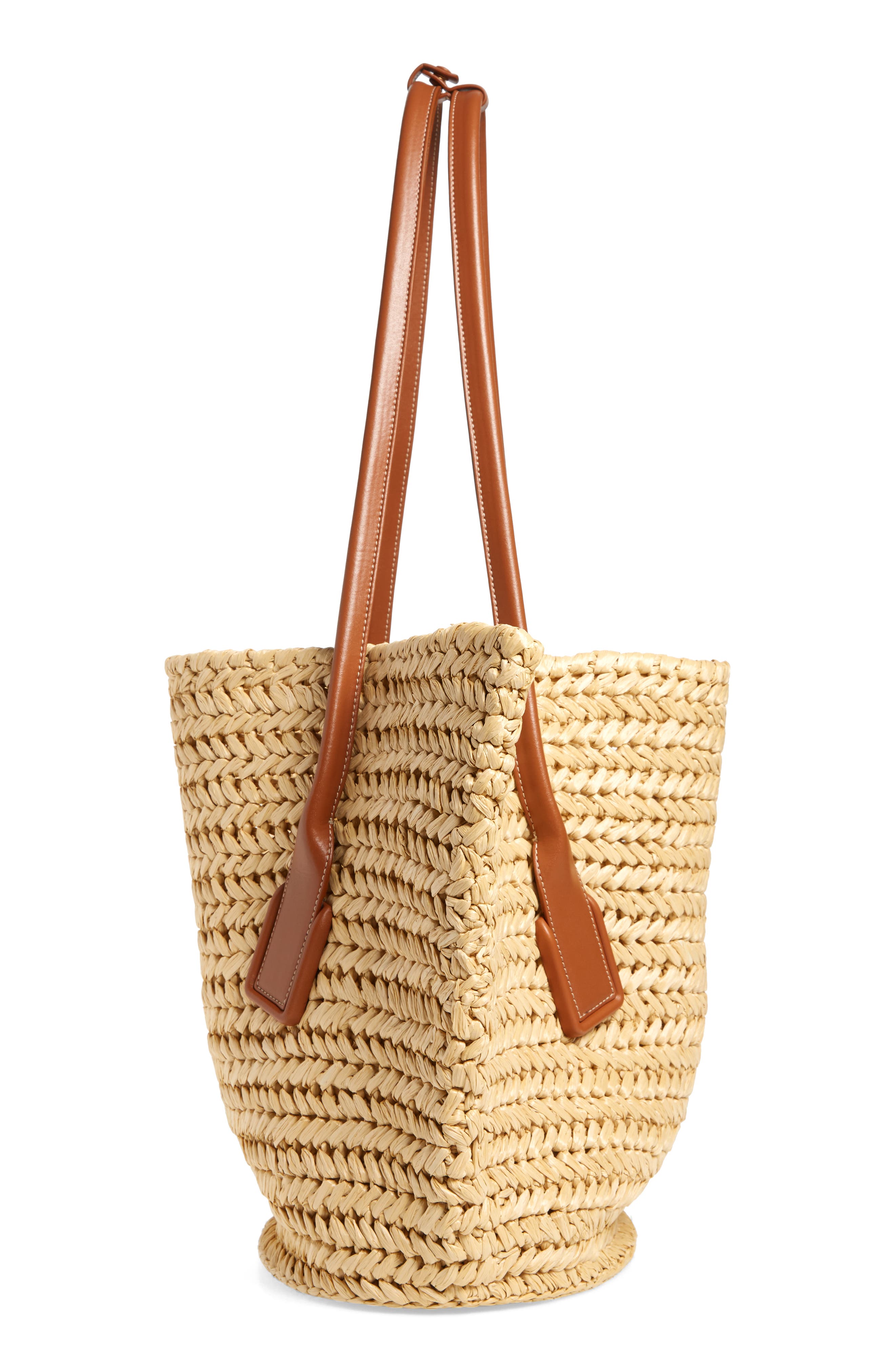 Medium Arco Crochet Raffia Tote, Alternate, color, 8518 NATURAL-WOOD/ WO-N-G