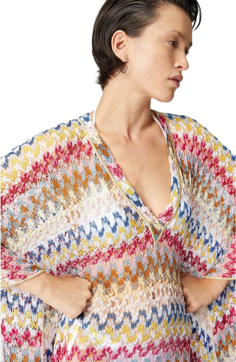 Missoni Long Kaftan In Lamé Viscose Lace, Alternate, color, 
