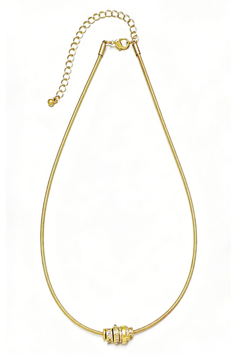 14K Gold Plated Crystal Rondelle Pendant Necklace, Alternate, color, GOLD