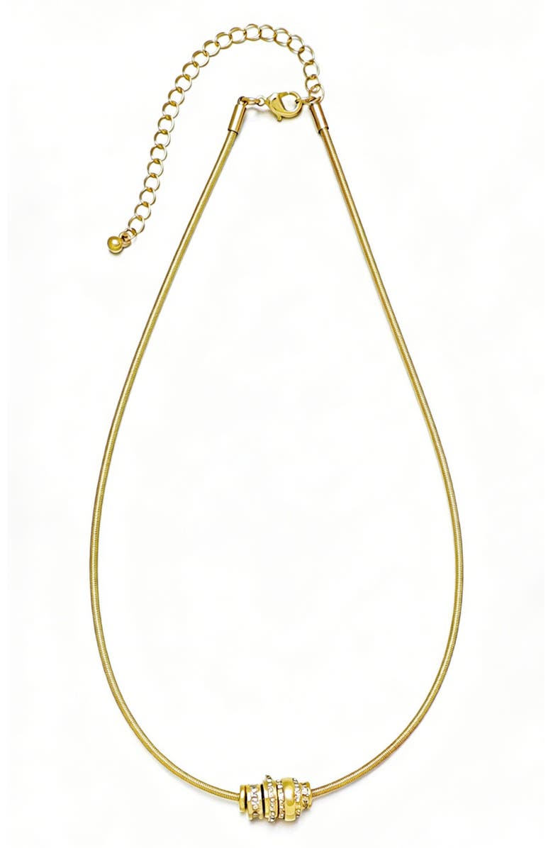 Adornia 14K Gold Plated Crystal Rondelle Pendant Necklace, Alternate, color, Gold