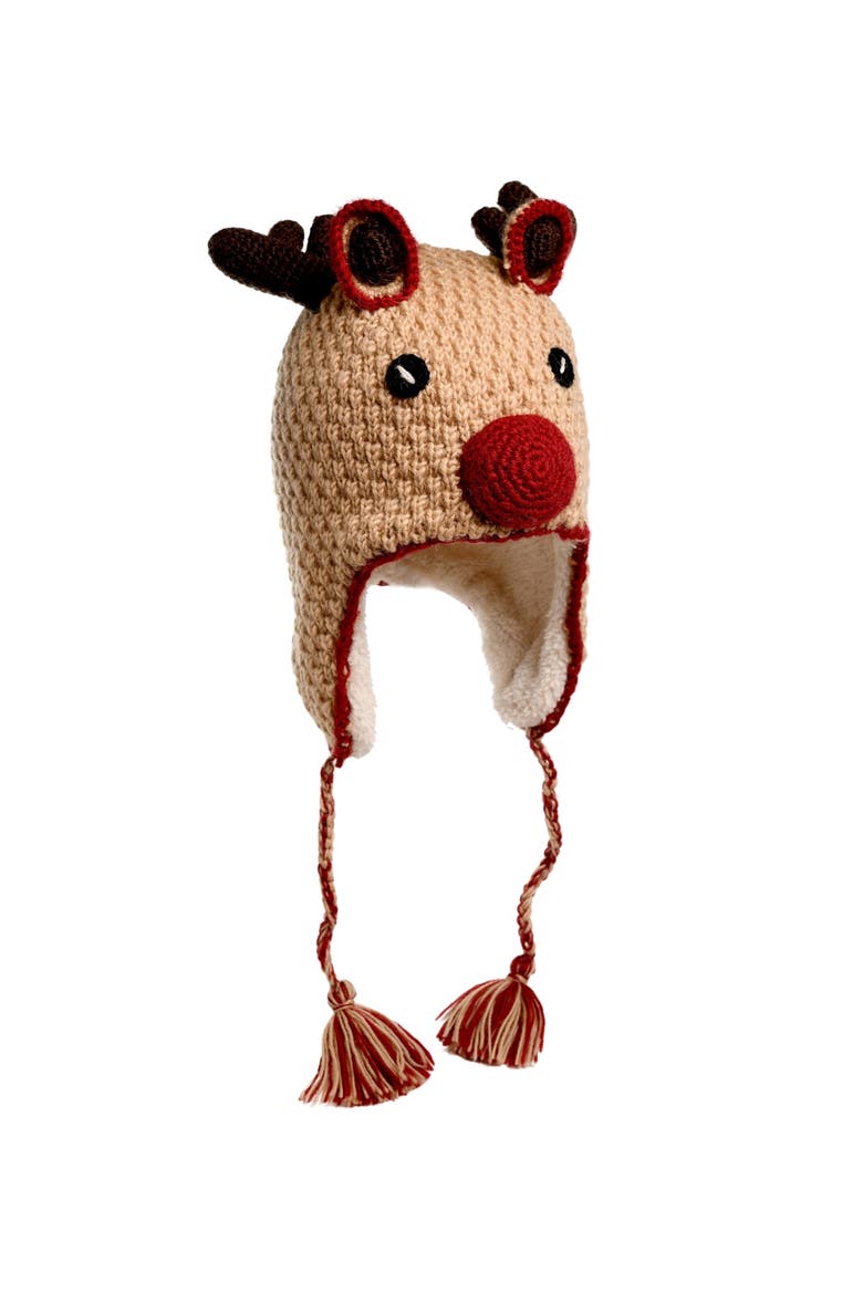 Crochet Reindeer Hat, Alternate, color, White