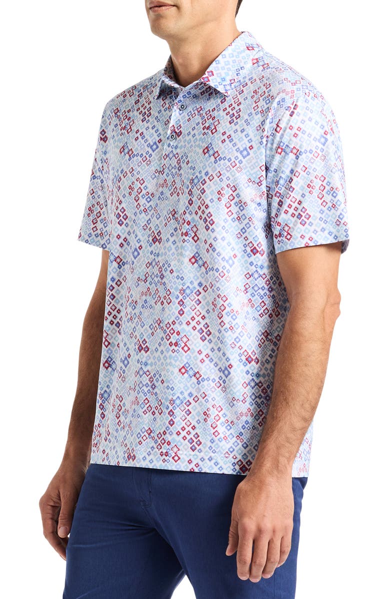 Robert Graham Watkins Geo Print Polo, Alternate, color, Blue Multi