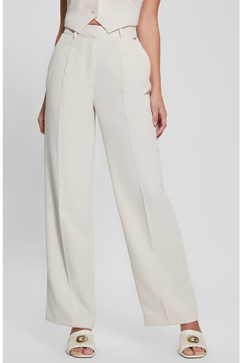 Adele Front Pleat Wide Leg Pants, Main, color, CREAM WHITE
