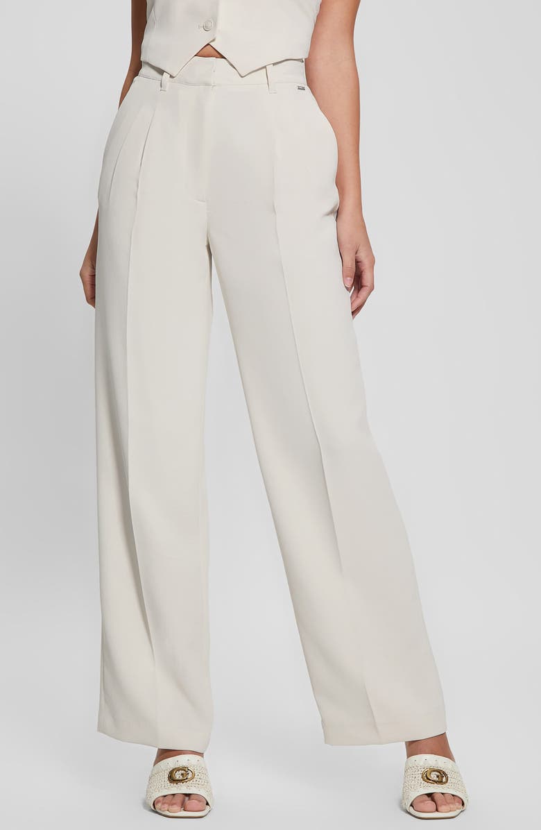 GUESS Adele Front Pleat Wide Leg Pants, Main, color, 