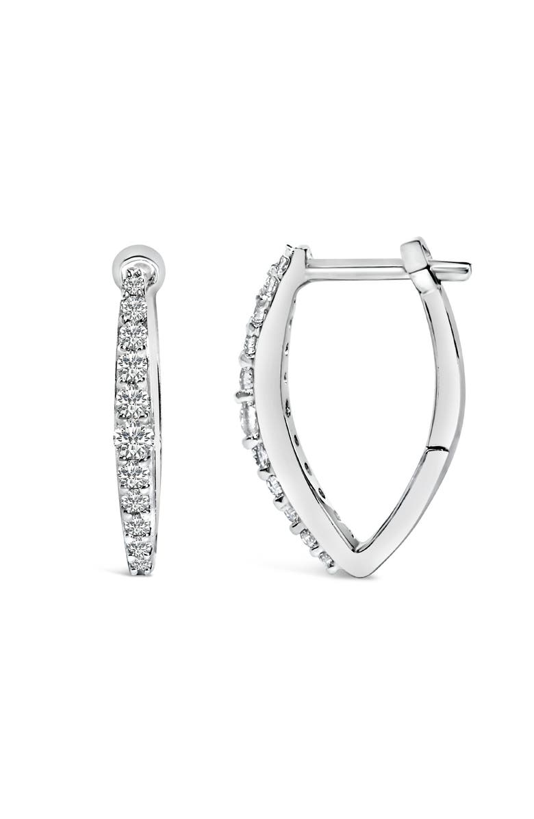 Haus of Brilliance 10K Gold 1/4 Cttw Lab Grown Diamond Heart Shaped Huggy Hoop Earrings, Alternate, color, White