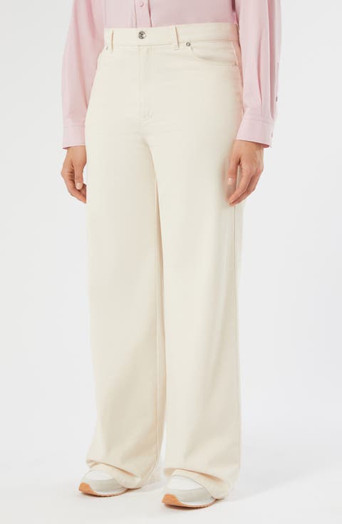 Sport Collection Wide Leg Jeans (Plus) (Milk)