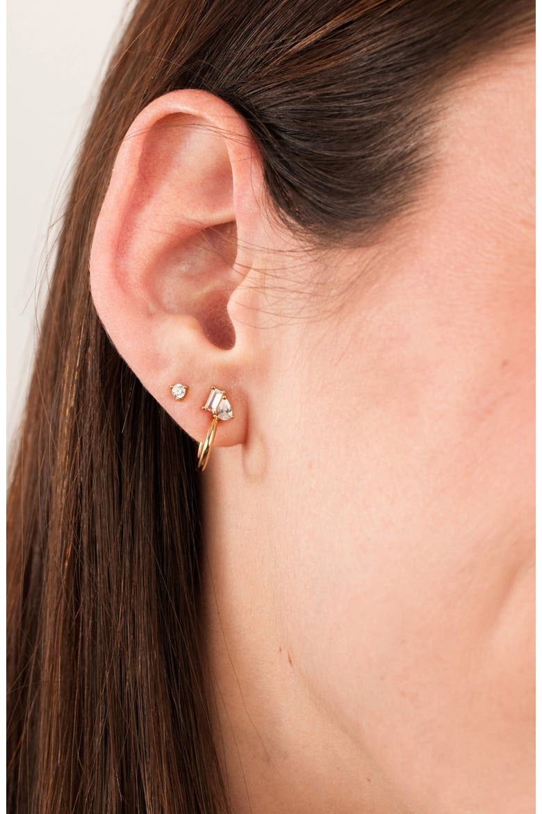 Toi et Moi Hoop Earrings, Alternate, color, Silver