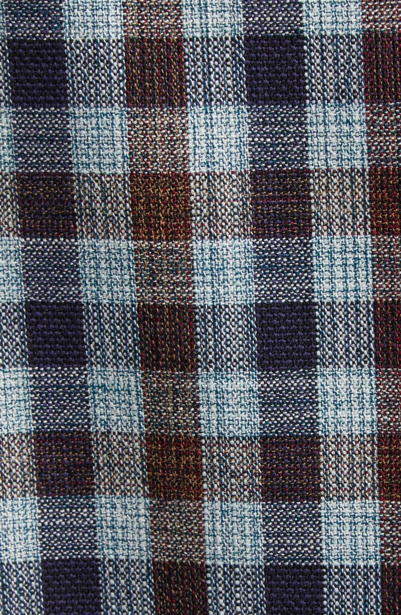 Bottega Veneta Gingham Check Blouson Jacket, Alternate, color, Navy/ Lake/ Maroon