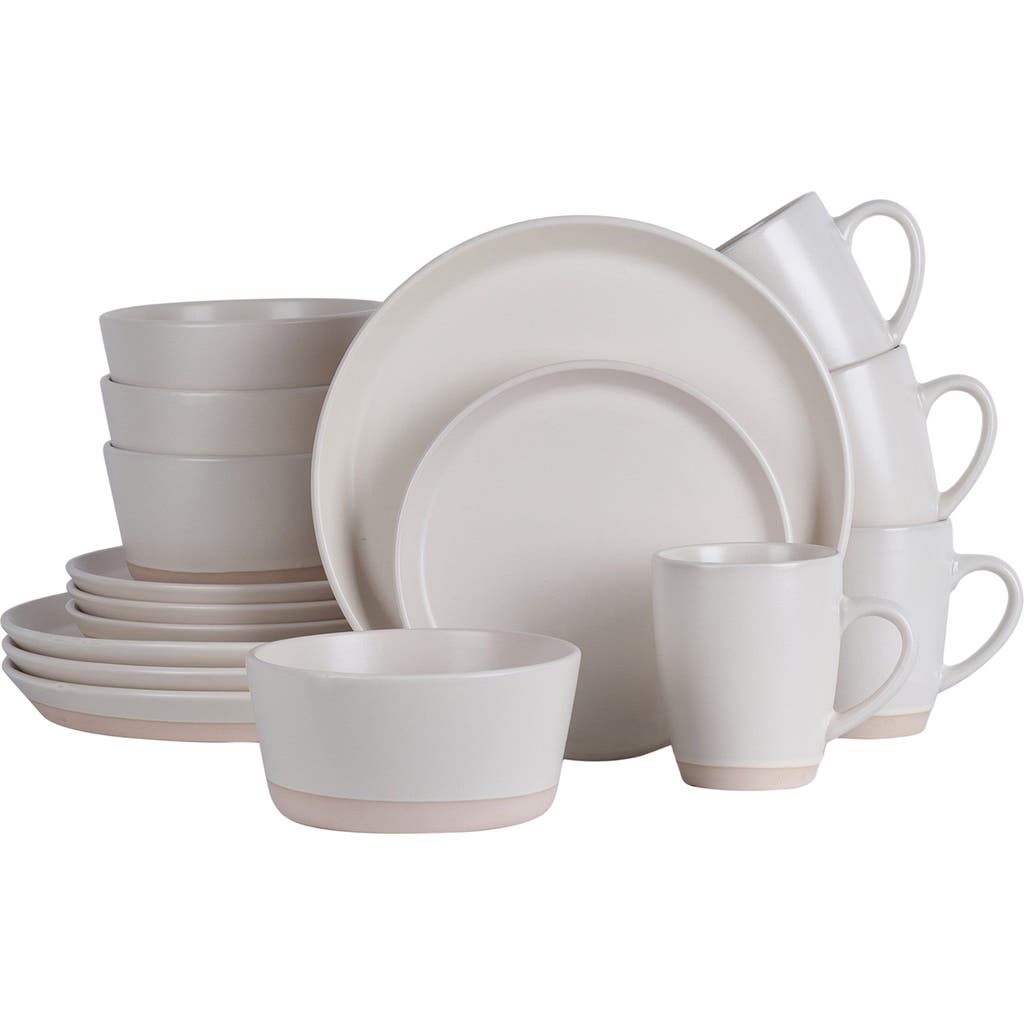Stone Lain Jules Stoneware 16-piece Dinnerware Set In White
