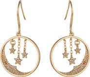 EYE CANDY LOS ANGELES Moon & Star Crystal Drop Earrings
