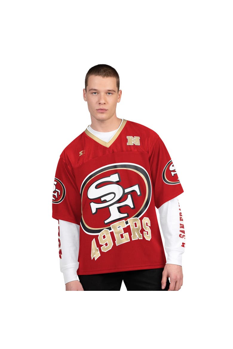 Men's Starter  Scarlet/White San Francisco 49ers Short Sleeve & Long Sleeve T-Shirt Combo Pack, Main, color, Scarlet