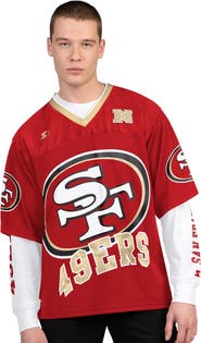STARTER Men's Starter Scarlet/White San Francisco 49ers Short Sleeve & Long Sleeve T-Shirt Combo Pack