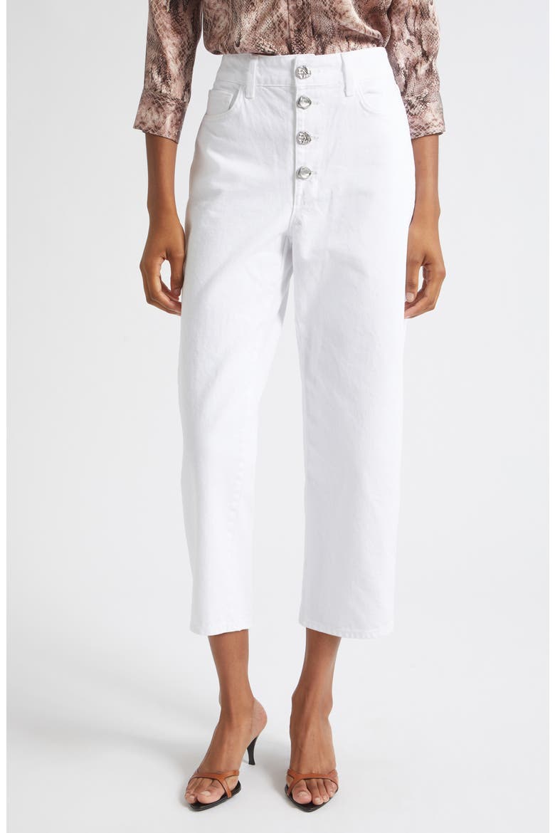 Liora High Waist Crop Stovepipe Jeans, Main, color, BLANC