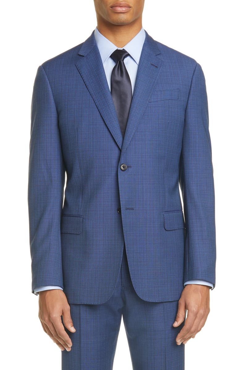 Emporio Armani G Line Trim Fit Check Wool Suit, Alternate, color, 