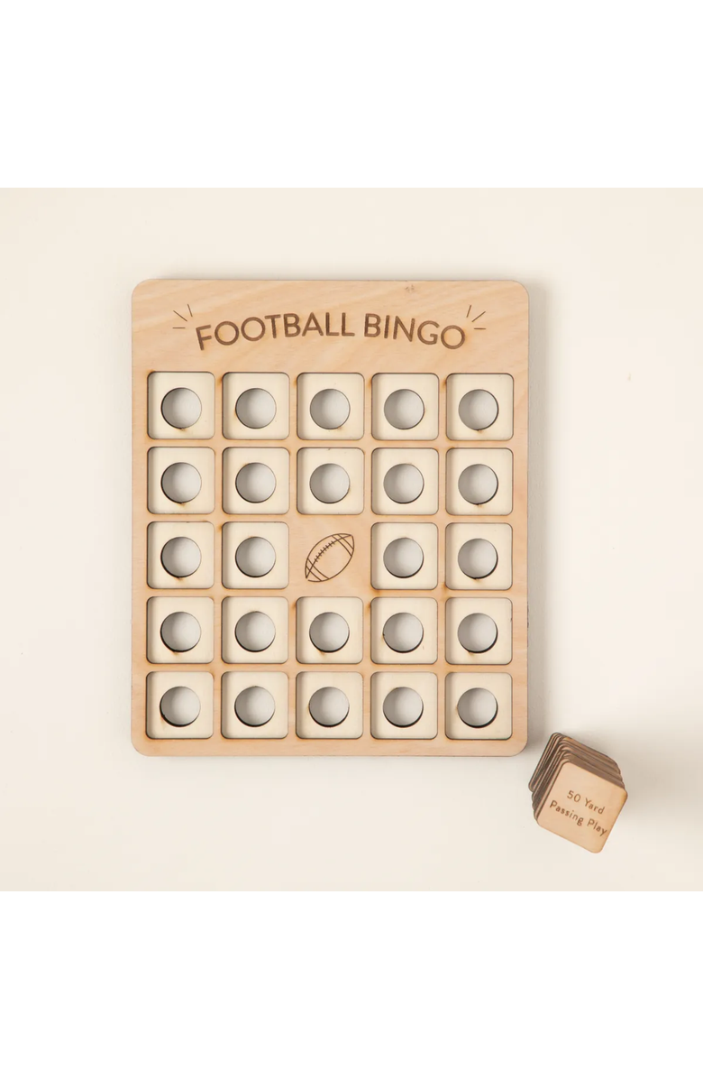 Uncommon Goods Football Bingo Set of 2 by Woodtech, Alternate, color, Beige