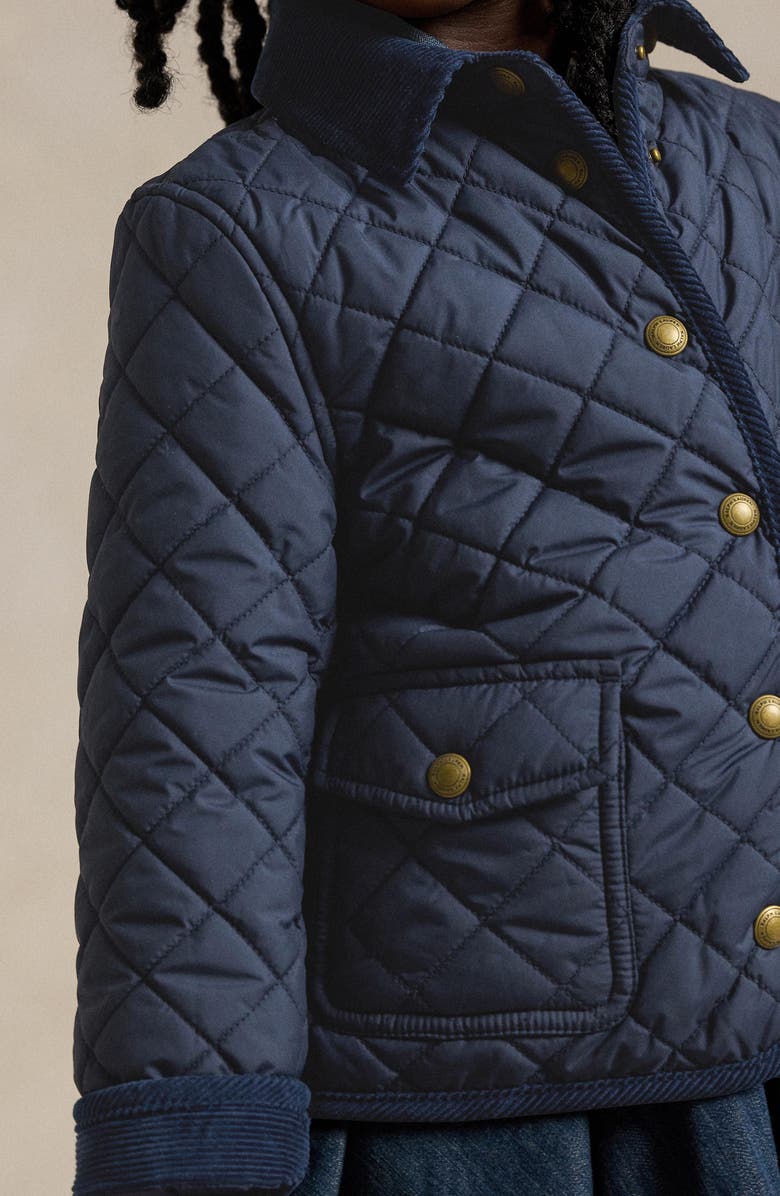 Polo Ralph Lauren Kids' Audrey Quilted Jacket with Removable Hood, Alternate, color, Newport Navy