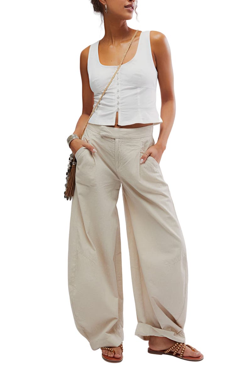 Free People Tegan Washed Cotton Barrel Pants, Alternate, color, 
