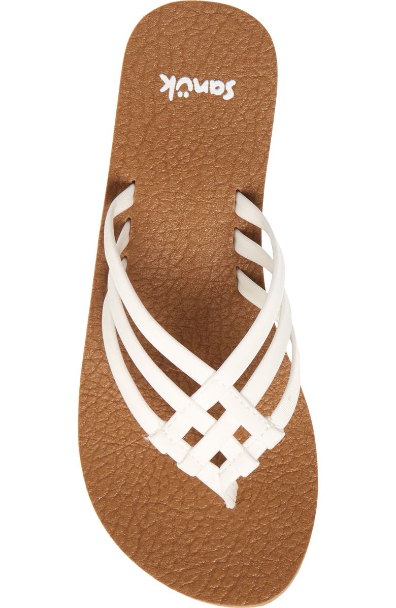Sanuk Yoga Sandy Flip Flop, Alternate, color, Tan/White