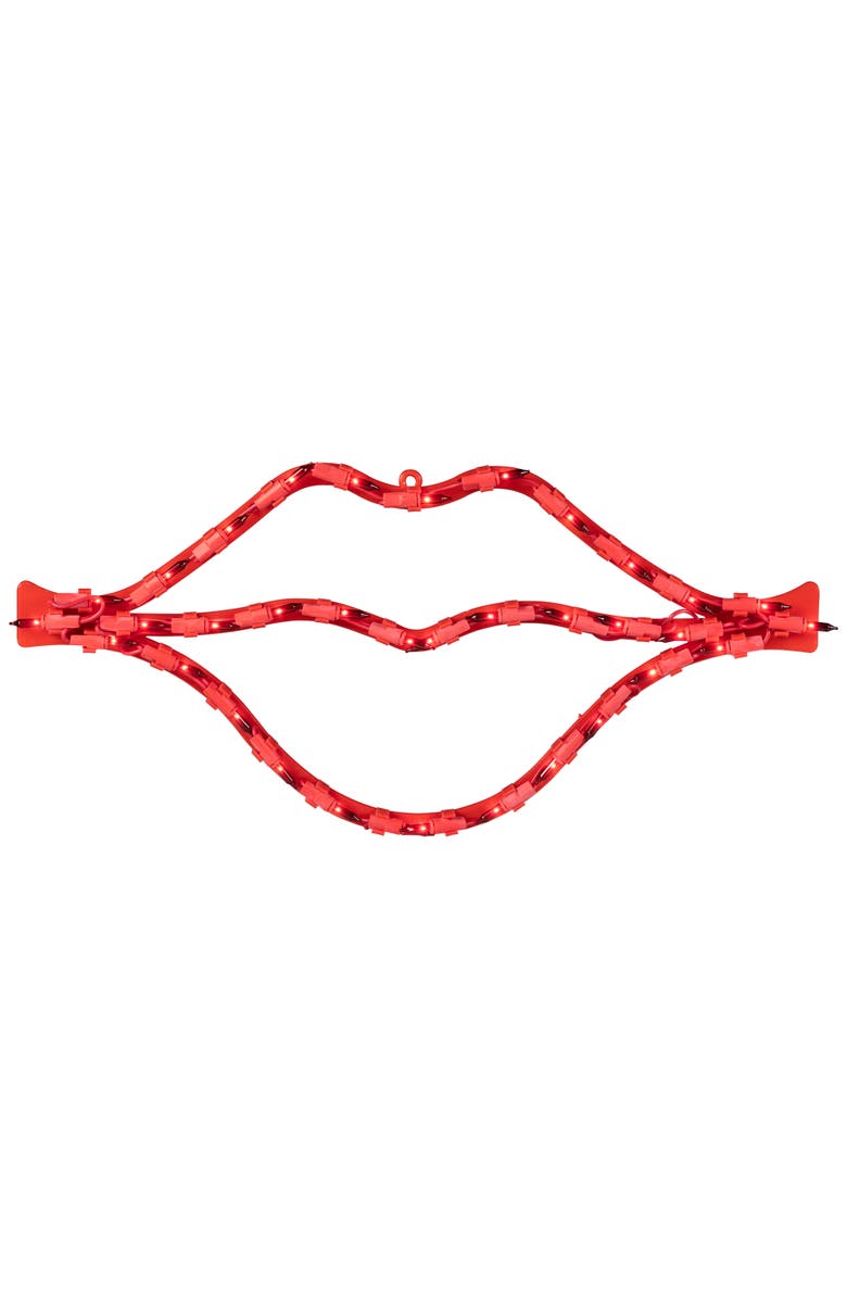 Northlight 17.5" Lighted Red Lips Valentine's Day Window Silhouette, Main, color, Red