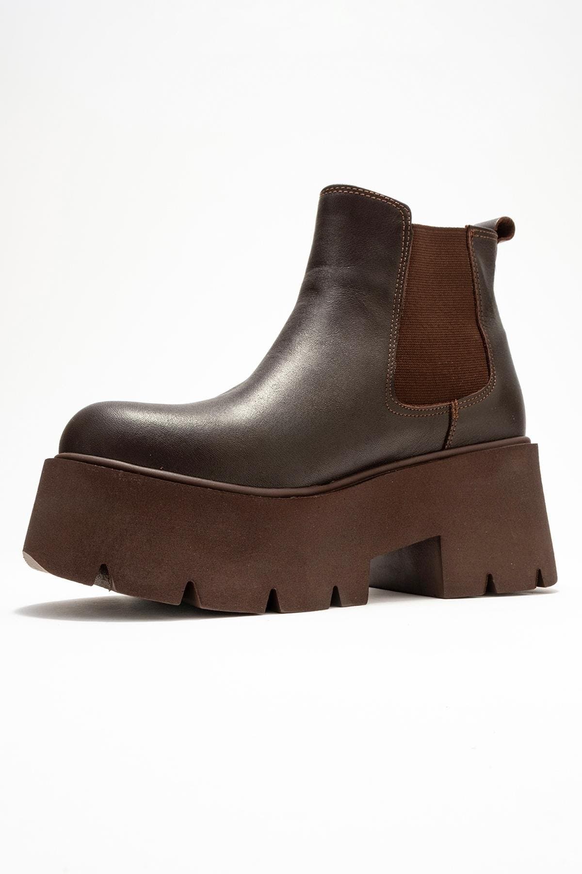 Clen Leather Platform Chelsea Boot, Alternate, color, Brown Leather