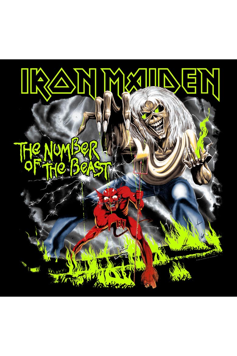 Mens Iron Maiden Number of the Beast T Shirt, Alternate, color, Black