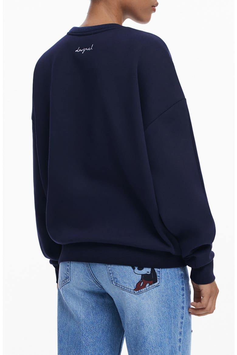 Mickey Mouse Jacquard Crewneck Sweater, Alternate, color, NAVY BLUE
