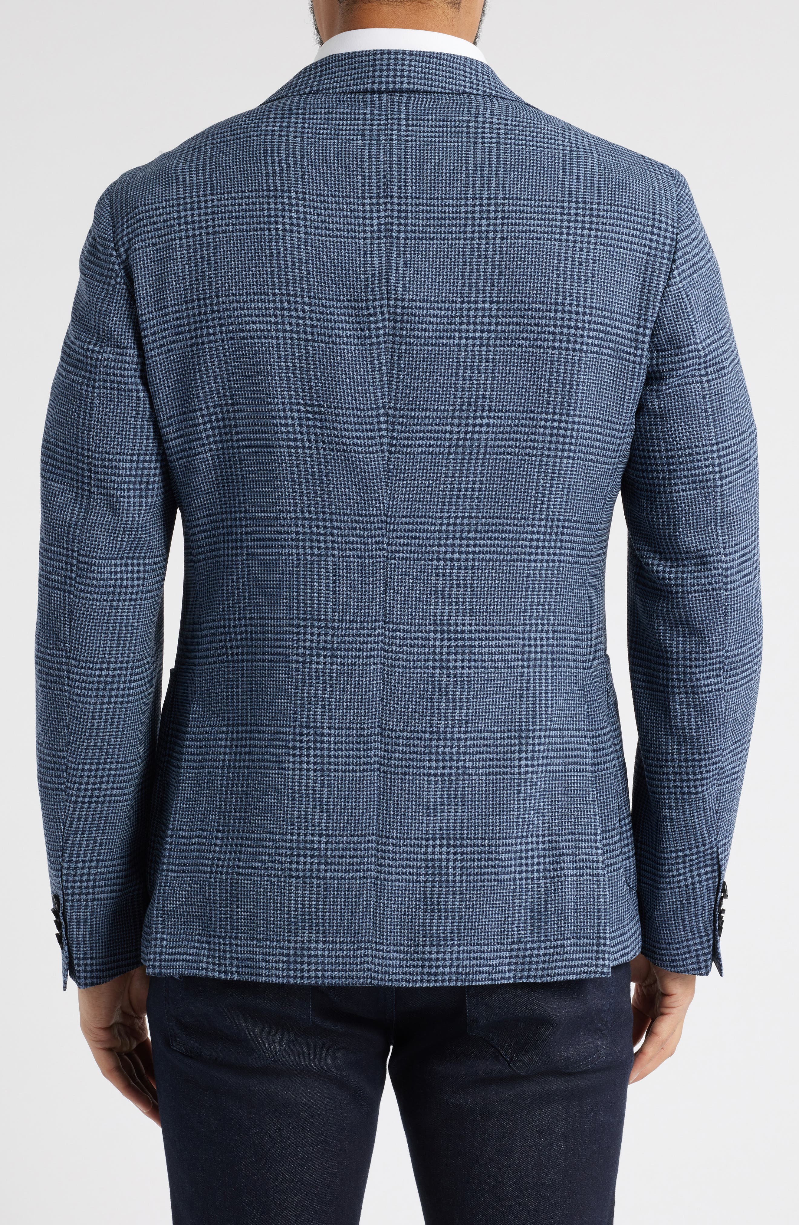 Hanry Slim Fit Blue Glen Check Stretch Wool Sport Coat - image 2