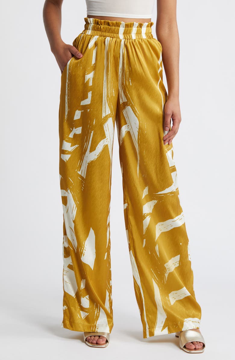DIARRABLU Leer Suto Palazzo Pants, Main, color, Gold