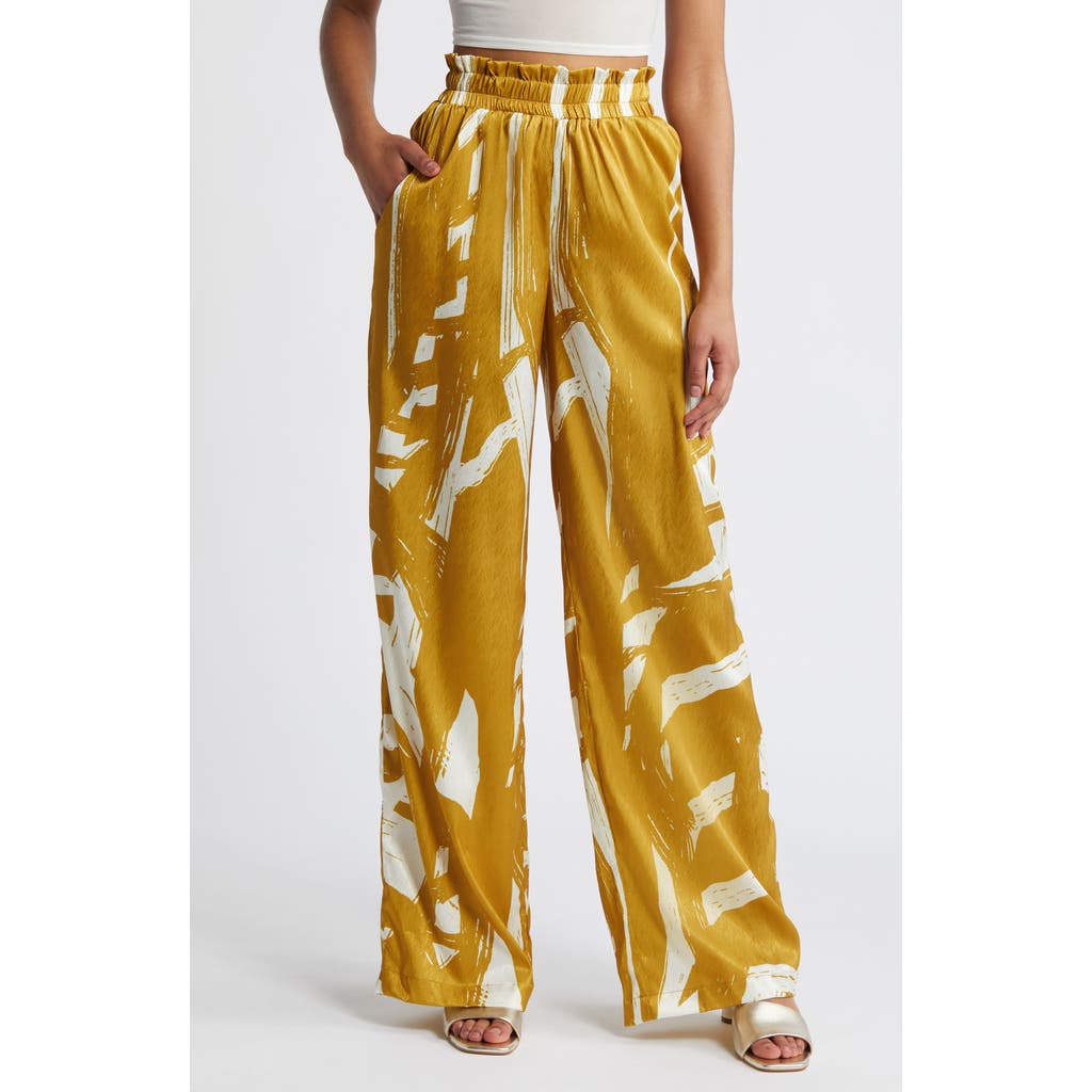 Diarrablu Leer Suto Palazzo Pants In Brown