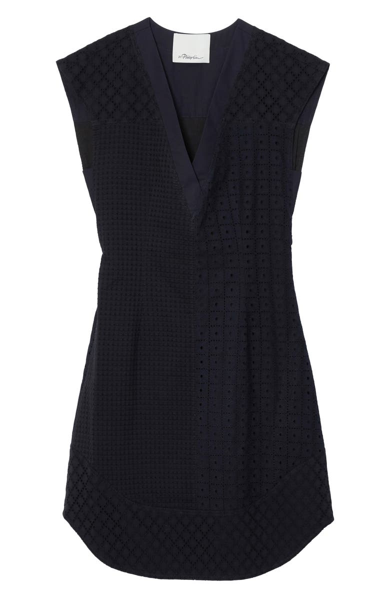 3.1 Phillip Lim Patchwork Broderie Anglaise Dress, Alternate, color, Midnight