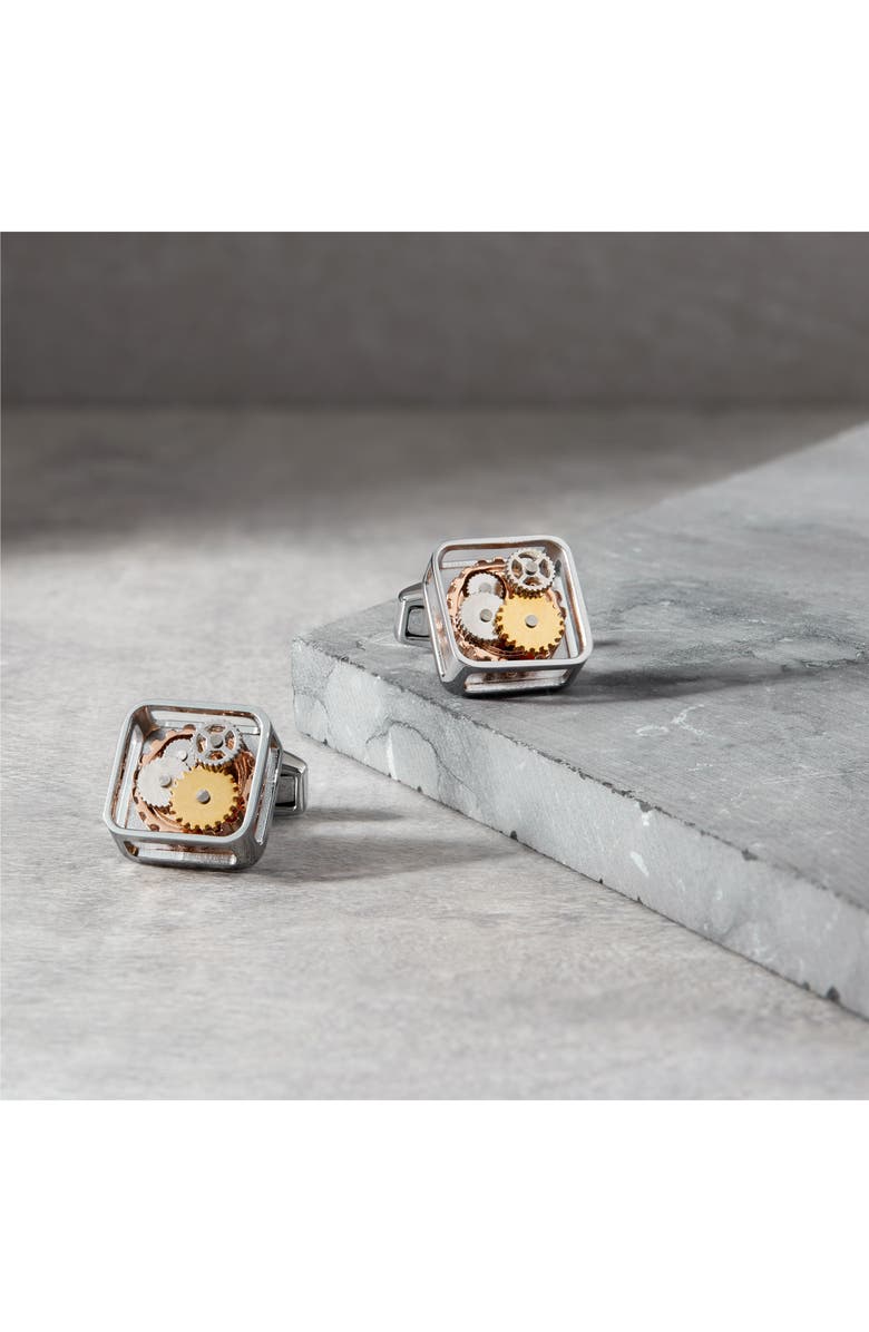 Tateossian Plated Gear Cuff Links, Alternate, color, 