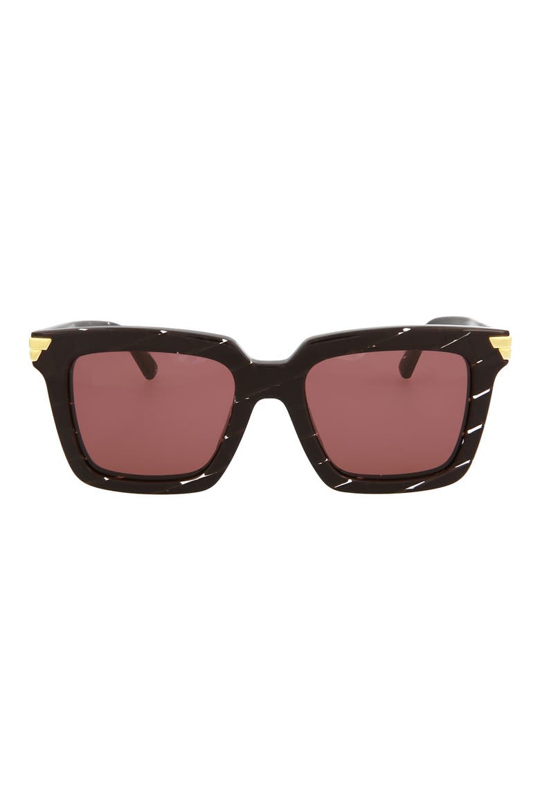 53mm Square Sunglasses, Main, color, BURGUNDY BURGUNDY PINK