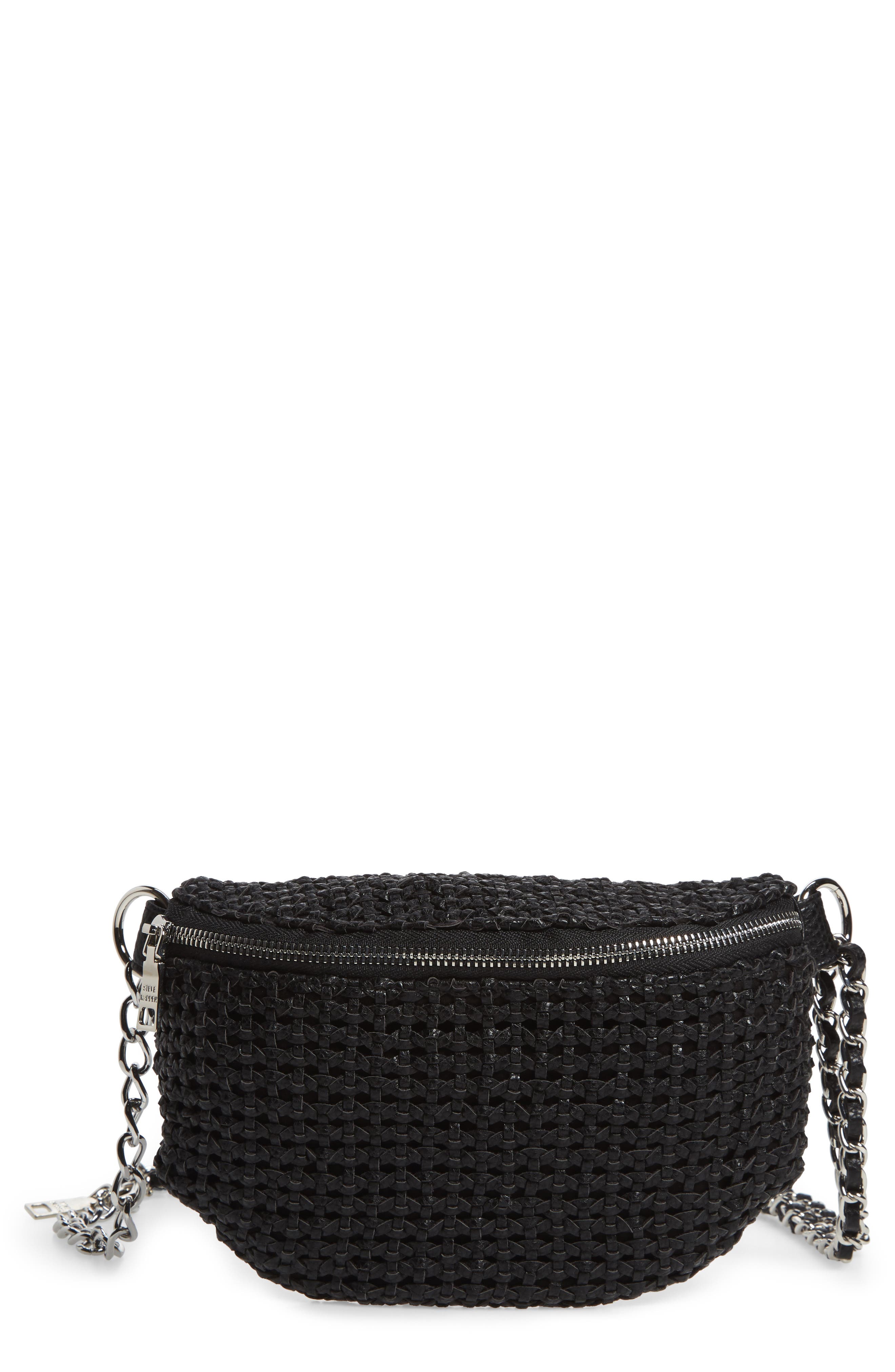 Steve Madden Woven Faux Leather Belt Bag, Main, color, 